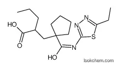 Molecular Structure of 337962-93-3 ((R)-2-({1-[(5-ethyl-1,3,4-thiadiazol-2-yl)carbamoyl]cyclopentyl}methyl)valeric acid. Identifiers)